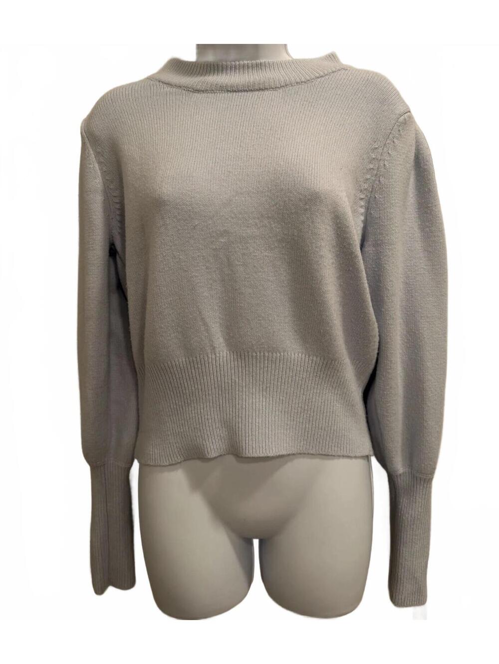 French Connection Mock Neck Puff Sleeve Knit Sweater